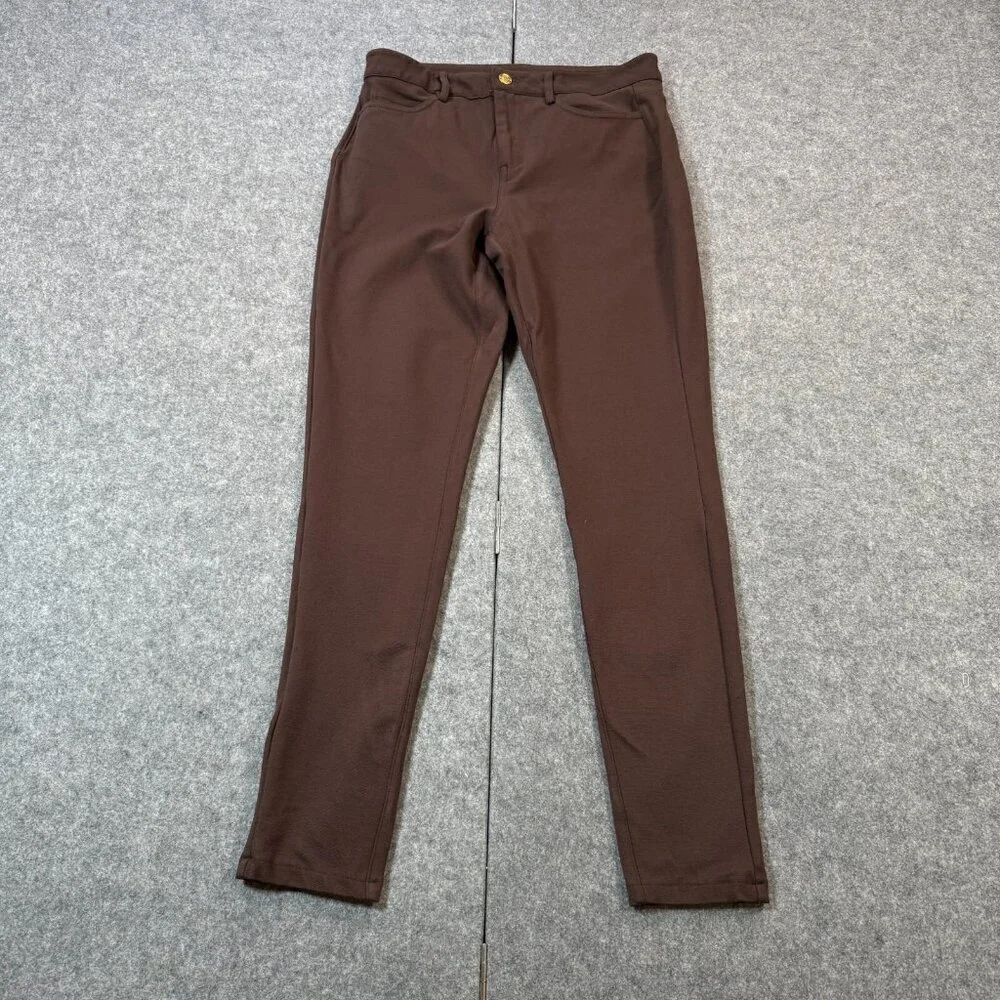Michael Kors Chino Pants Women's Medium Brown Stretch Mid Rise Slim Fit 5-Pocket